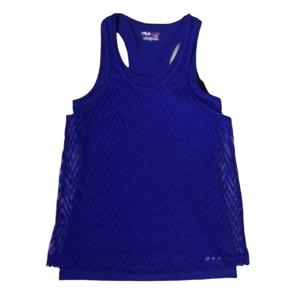 NWT Fila blue racerback layered tank top